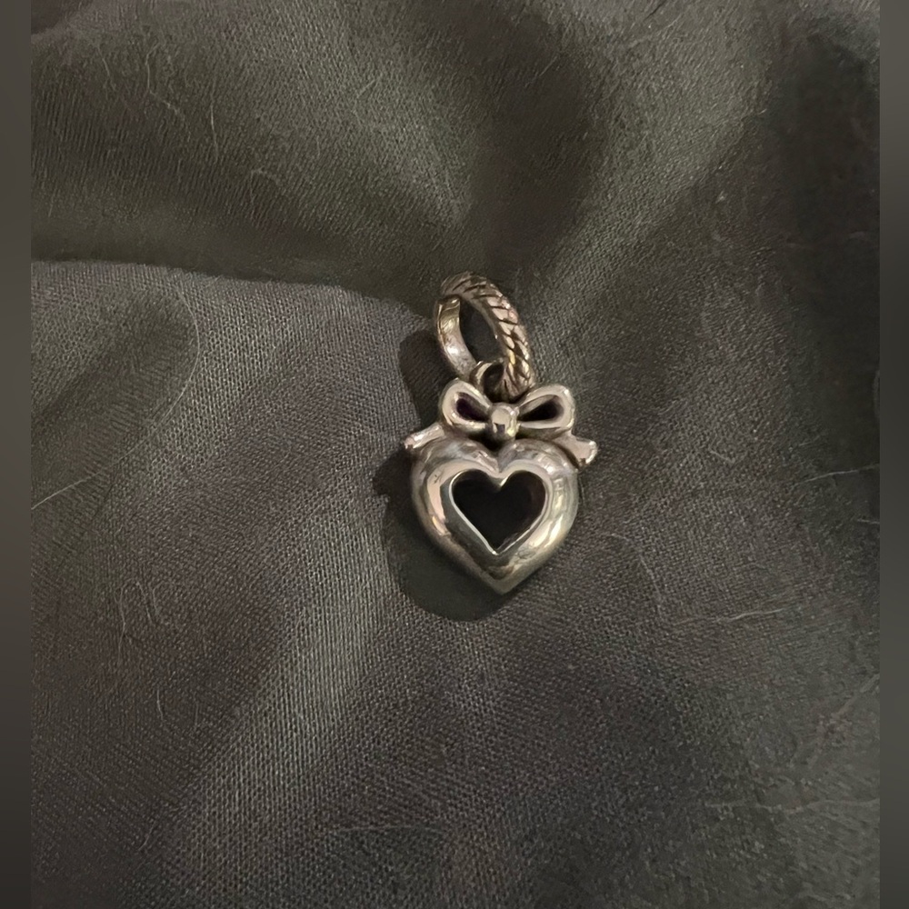 Brighton Silver Heart Charm with Bow